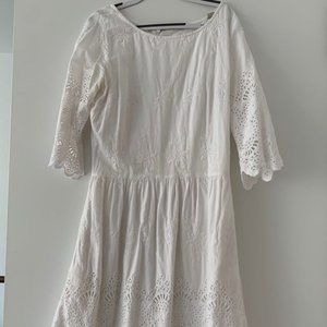 JACK WILLS Embroidered White Eyelet Summer Mini